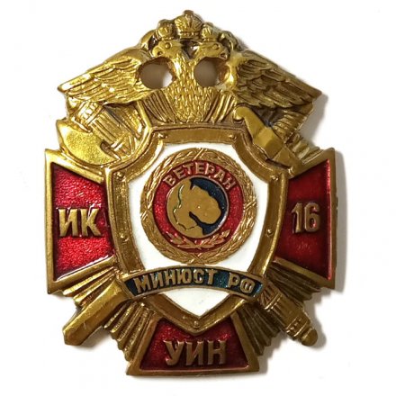 Знак Ветеран МИНЮСТ РФ. ИК 16 УИН