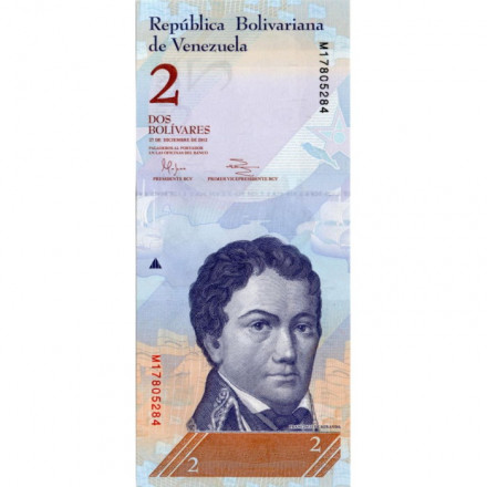 Венесуэла 2 боливара 2012 год - Франсиско де Миранда. Амазонские дельфины UNC