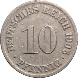Германия 10 пфеннигов 1906 год (D)