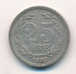 Швеция 25 эре 1902 год - Король Оскар II