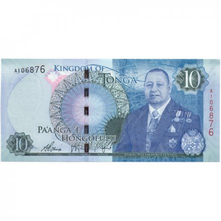 Тонга 10 паанга 2015 год - Король Георг Тупоу VI UNC