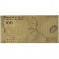 Сувенирная банкнота Новая Зеландия 100 долларов (золотые) - UNC