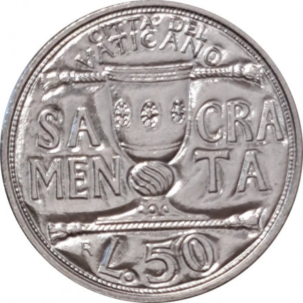 Ватикан 50 лир 1993 год