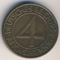 Веймарская республика 4 рейхспфеннига 1932 год (A)
