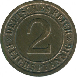 Веймарская республика 2 рейхспфеннига 1936 год (D)