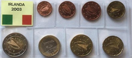 Набор из 8 евромонет Ирландии 2003 год