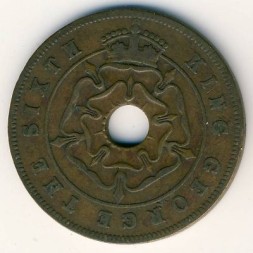 Монета Южная Родезия 1 пенни 1951 год - Георг VI