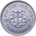 Великобритания 3 пенса 1937 год - Король Георг VI