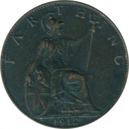 Великобритания 1 фартинг 1912 год