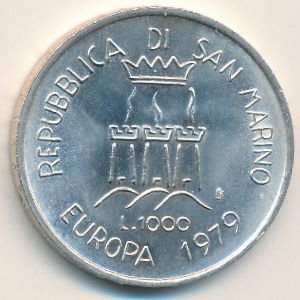 Сан-Марино 1000 лир 1979 год - Европейский союз
