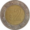 Мексика 2 песо 2010 год - Хохлатый сокол