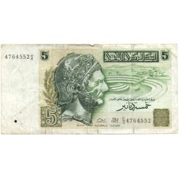 Тунис 5 динаров 1993 год - F