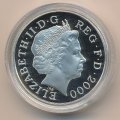 Великобритания 5 фунтов 2000 год - 100 лет со дня рождения Королевы - Матери (серебро)