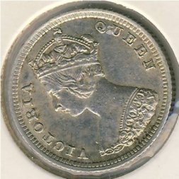 Гонконг 10 центов 1887 год