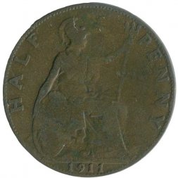 Великобритания 1/2 пенни 1911 год