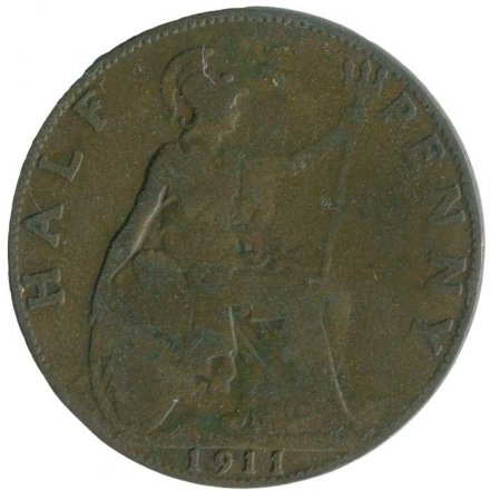Великобритания 1/2 пенни 1911 год