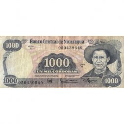 Никарагуа 1000 кордоба 1985 (1987) год - Сандино. Сандинистская революция - F
