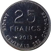 Коморские острова 25 франков 2013 год