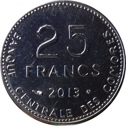 Коморские острова 25 франков 2013 год UNC