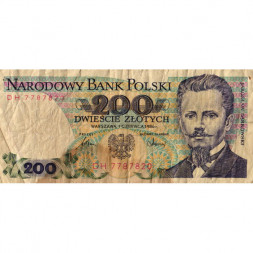 Польша 200 злотых 1986 год - Ярослав Домбровский - F