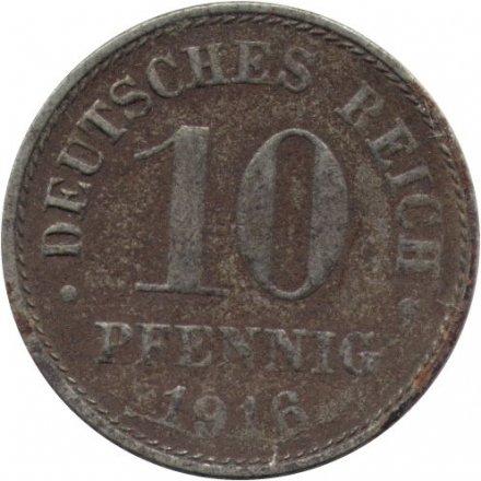 Германия 10 пфеннигов 1916 год - A