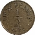 Гернси 1/2 нового пенни 1971 год
