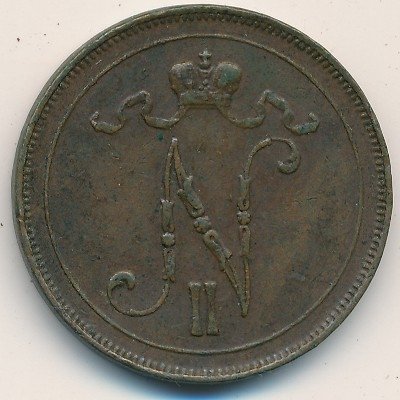 Финляндия 10 пенни 1910 год