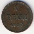 Финляндия 1 пенни 1908 год