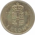 Дания 1 крона 1982 год - Королева Маргрете II