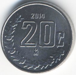 Мексика 20 сентаво 2014 год - Герб