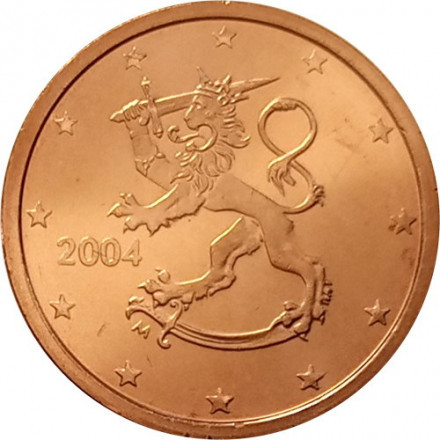 Финляндия 2 евроцента 2004 год - Герб Финляндии UNC