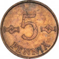 Финляндия 5 пенни 1967 год