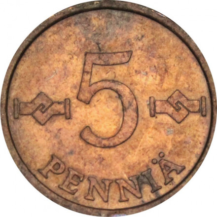 Финляндия 5 пенни 1967 год