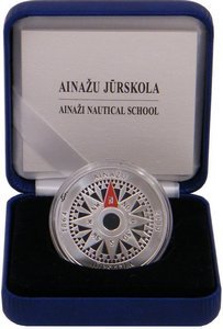 Латвия 5 евро 2014 год - Мореходное училище в Айнажи