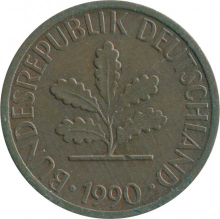 ФРГ 1 пфенниг 1990 год (J)