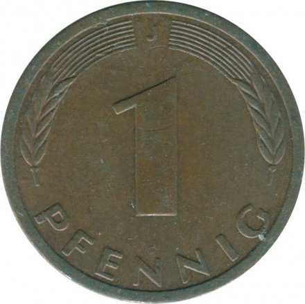 ФРГ 1 пфенниг 1990 год (J)