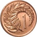 Новая Зеландия 1 цент 1973 год - Лист папоротника UNC