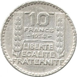 Франция 10 франков 1934 год