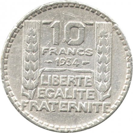 Франция 10 франков 1934 год