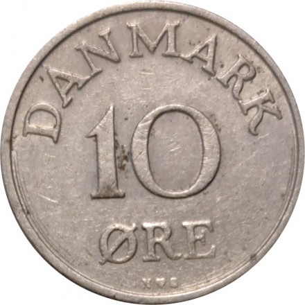 Дания 10 эре 1955 год - Король Фредерик IX