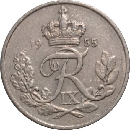 Дания 10 эре 1955 год - Король Фредерик IX