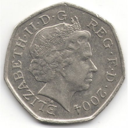 Великобритания 50 пенсов 2004 год