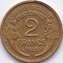 Франция 2 франка 1939 год