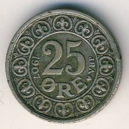 Дания 25 эре 1907 год
