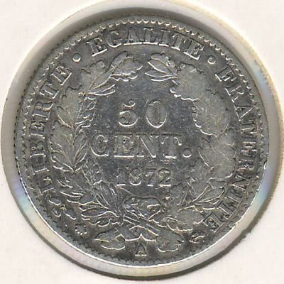 Франция 50 сантимов 1872 год