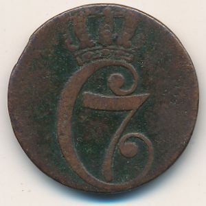 Дания 1/2 скиллинга 1771 год