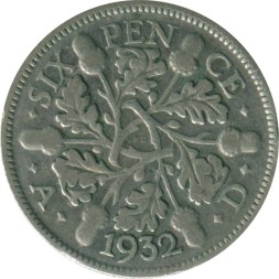 Великобритания 6 пенсов 1932 год