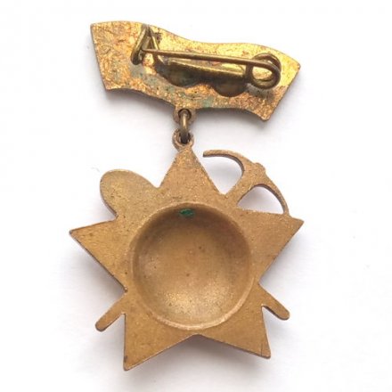 Значок Строим за народната република. Комсомол. Болгария. Тяжелый