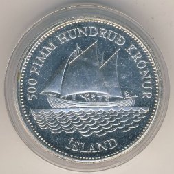 Исландия 500 крон 1986 год