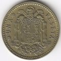 Испания 1 песета 1953 год (62 внутри звезды)